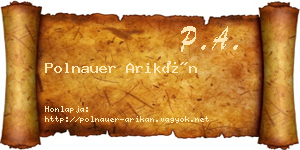 Polnauer Arikán névjegykártya